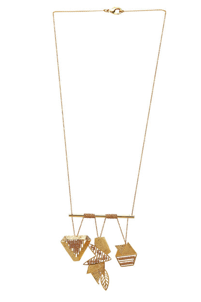 Geometric Helix Pendant Necklace 