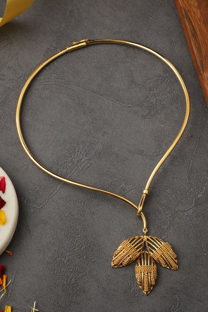 Glazing Leaf Flame Necklace 