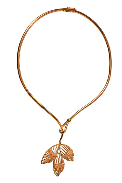 Glazing Leaf Flame Necklace 
