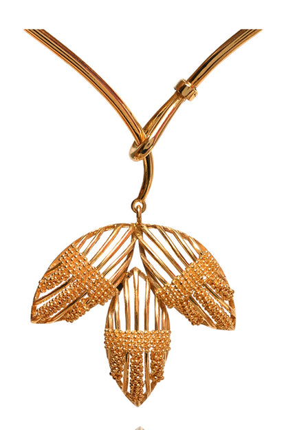 Glazing Leaf Flame Necklace 