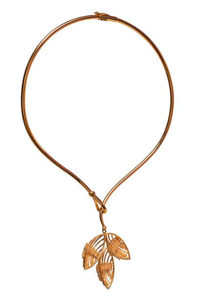 Glazing Leaf Flame Necklace 