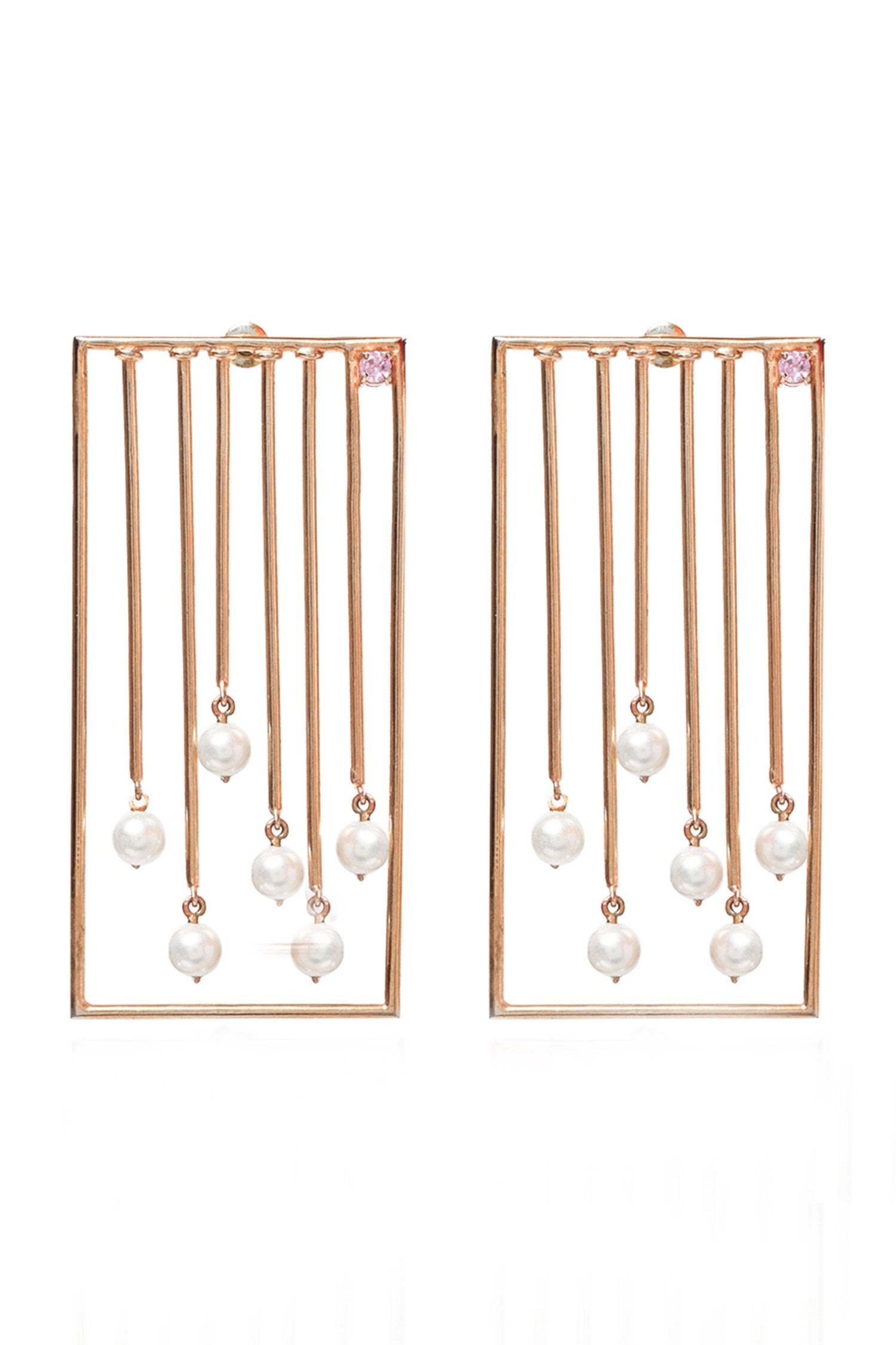 Nolana Pearl Frame Earrings 