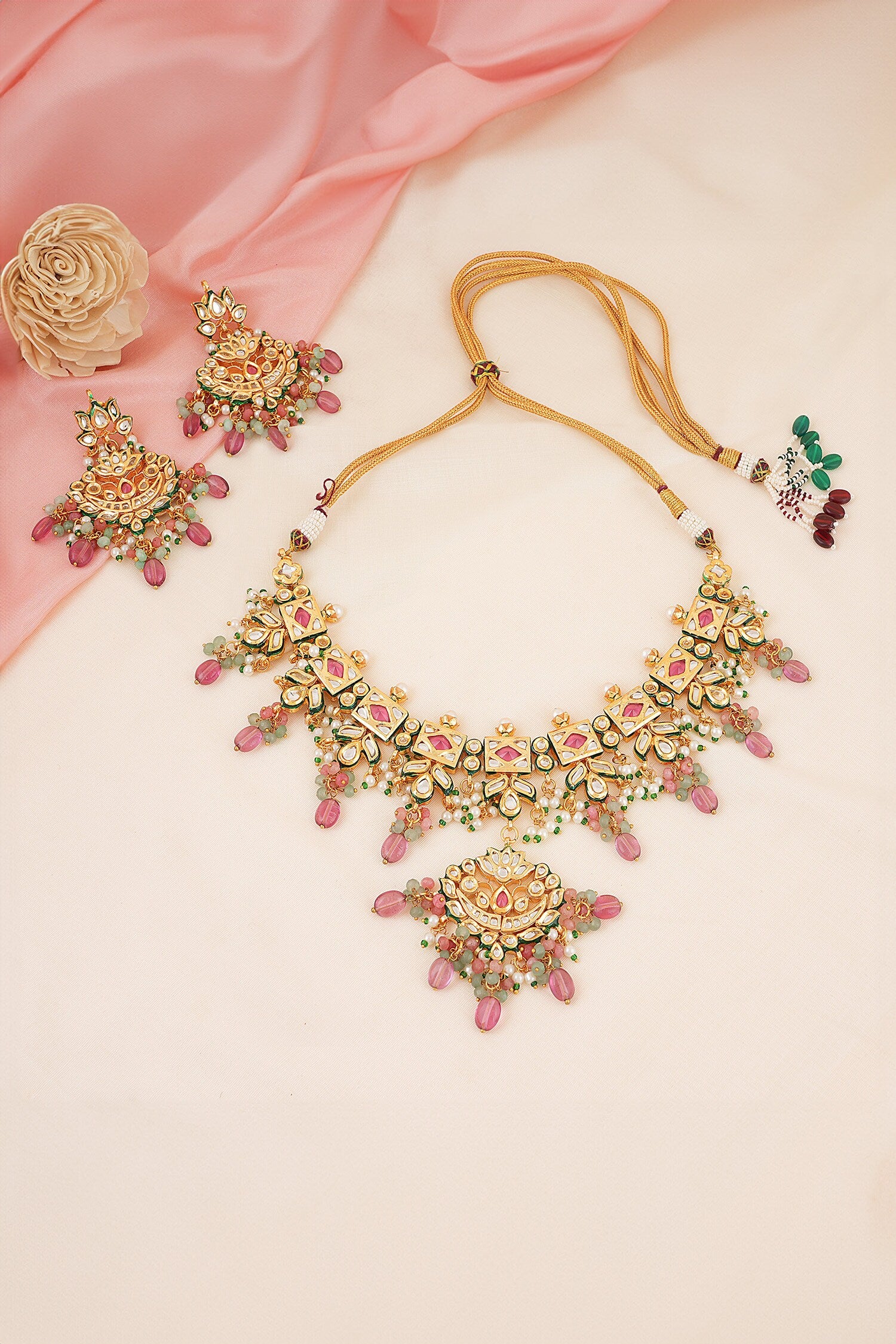 Padma Kundan & Polki Studded Jewellery Set 