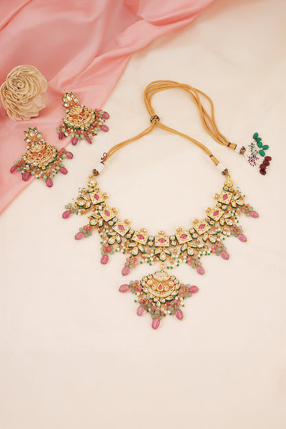 Padma Kundan & Polki Studded Jewellery Set 