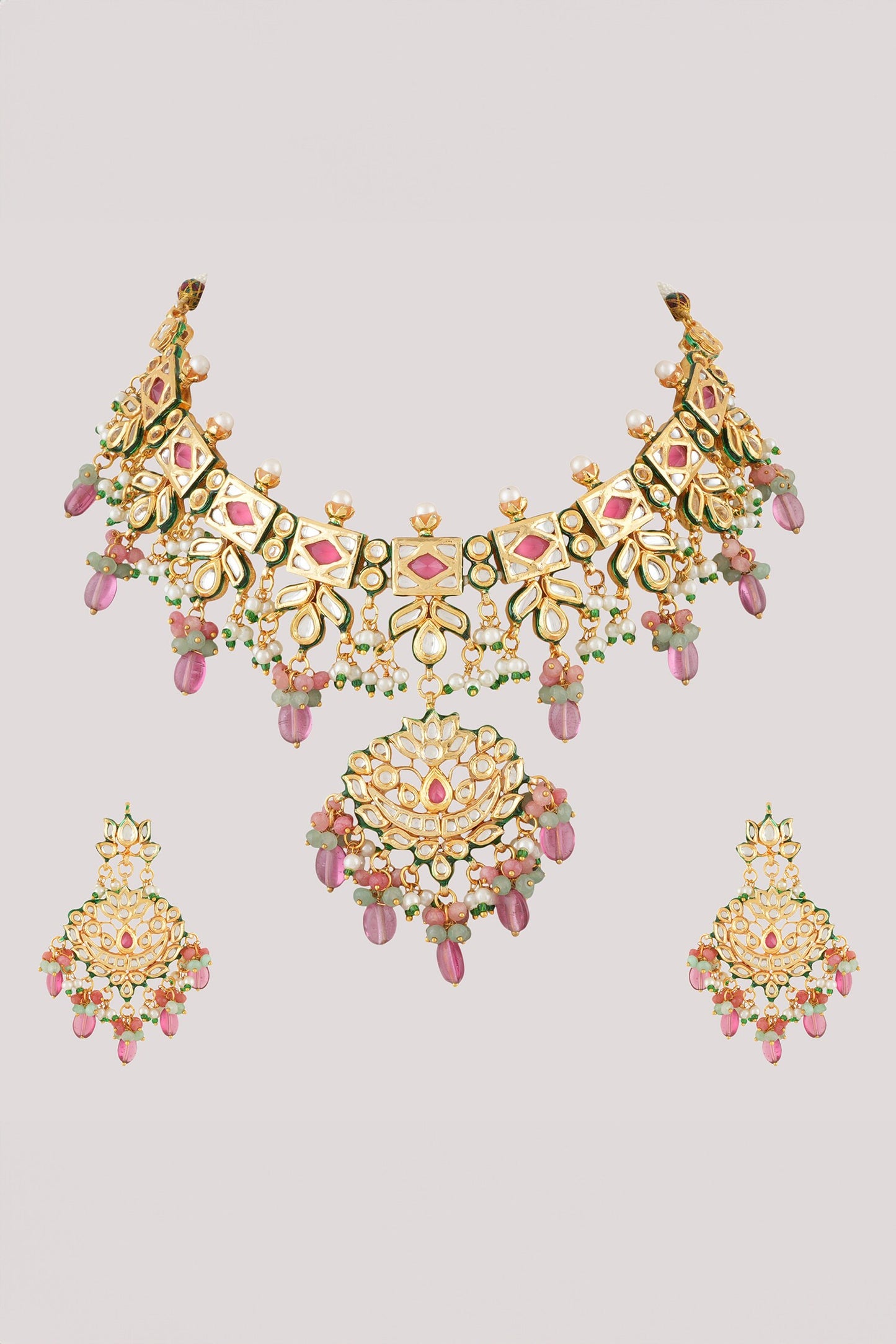 Padma Kundan & Polki Studded Jewellery Set 