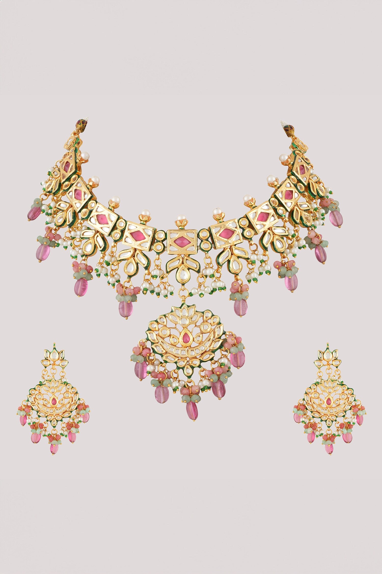 Padma Kundan & Polki Studded Jewellery Set 
