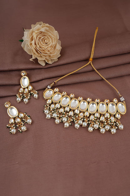 Globule Kundan & Polki Studded Jewellery Set 