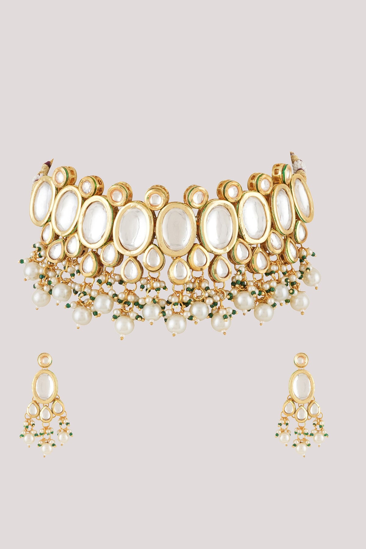 Globule Kundan & Polki Studded Jewellery Set 
