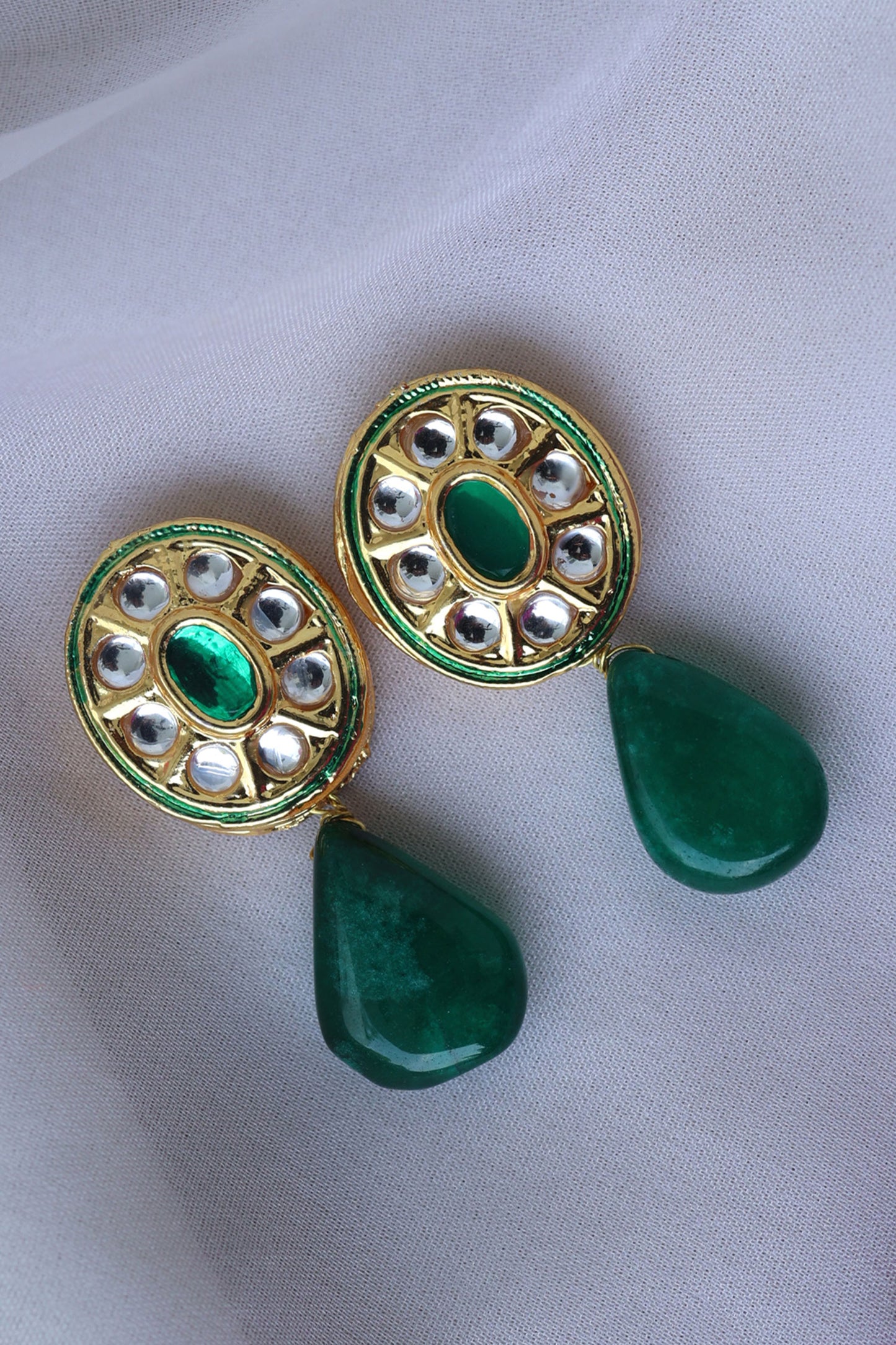 Kundan Embellished Drop Earrings 