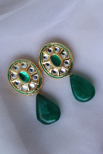 Kundan Embellished Drop Earrings 