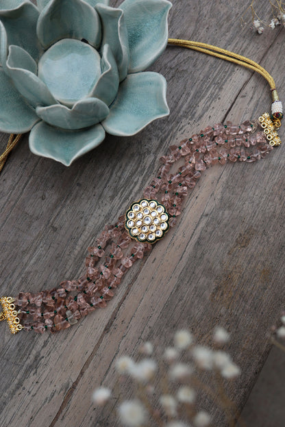Kundan Floral Brooch Choker 