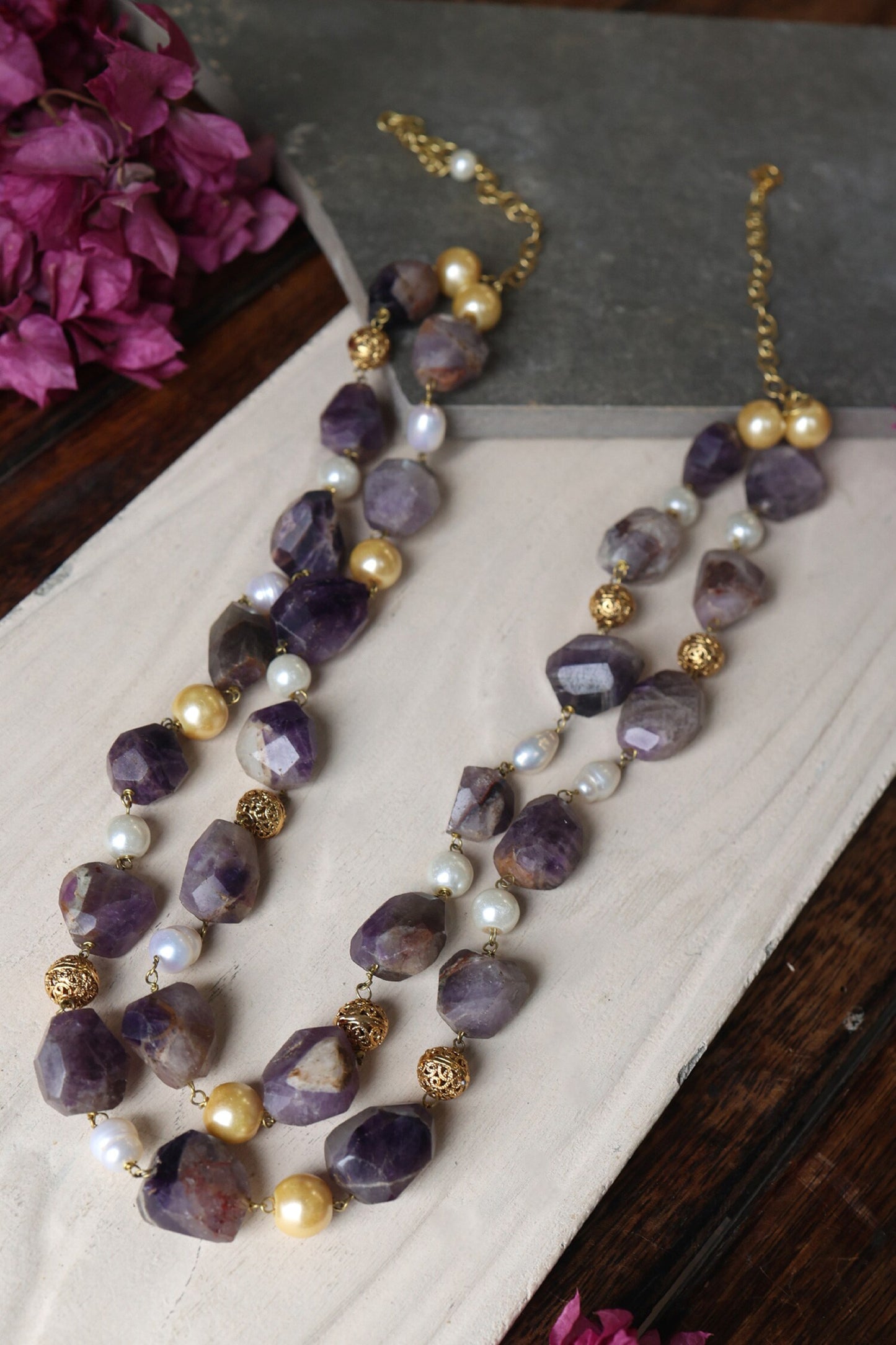 Stone Embellished Layered Necklace 