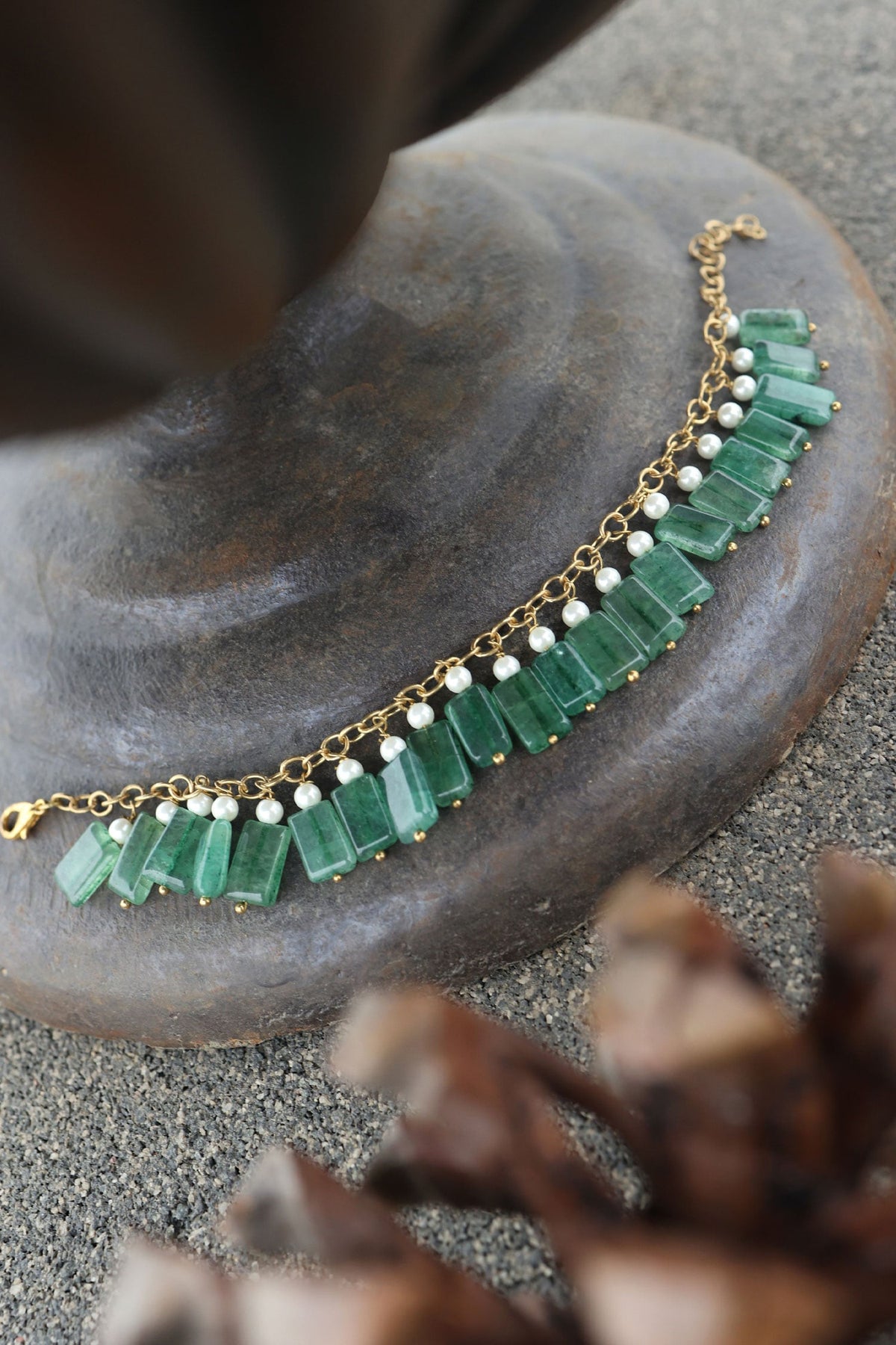 Agate Stone Drop Bracelet 