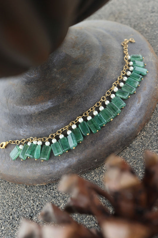 Agate Stone Drop Bracelet 