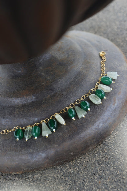 Jade Stone Dangling Bracelet 