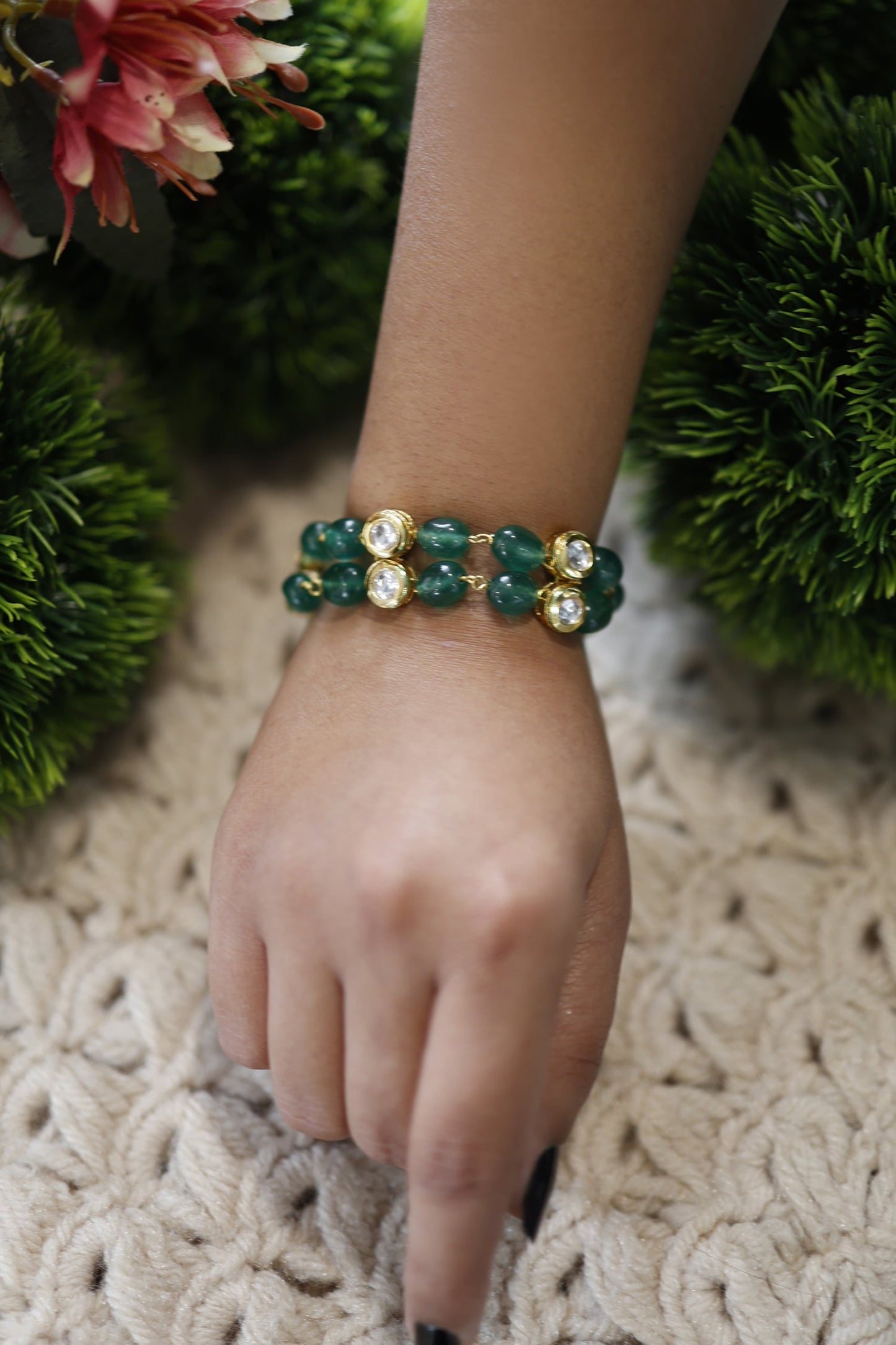 Kundan Embellished Layered Bracelet 