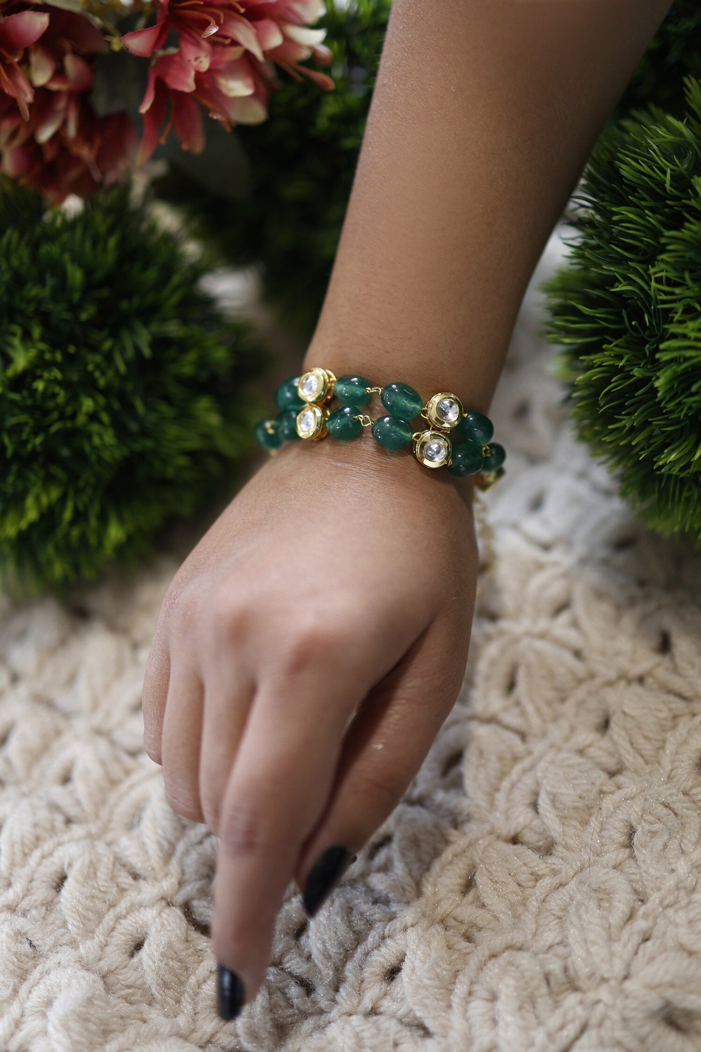 Kundan Embellished Layered Bracelet 
