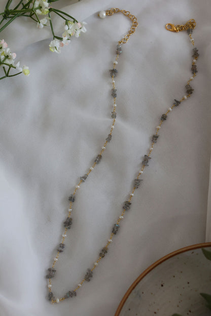 Stone Encrusted String Necklace 