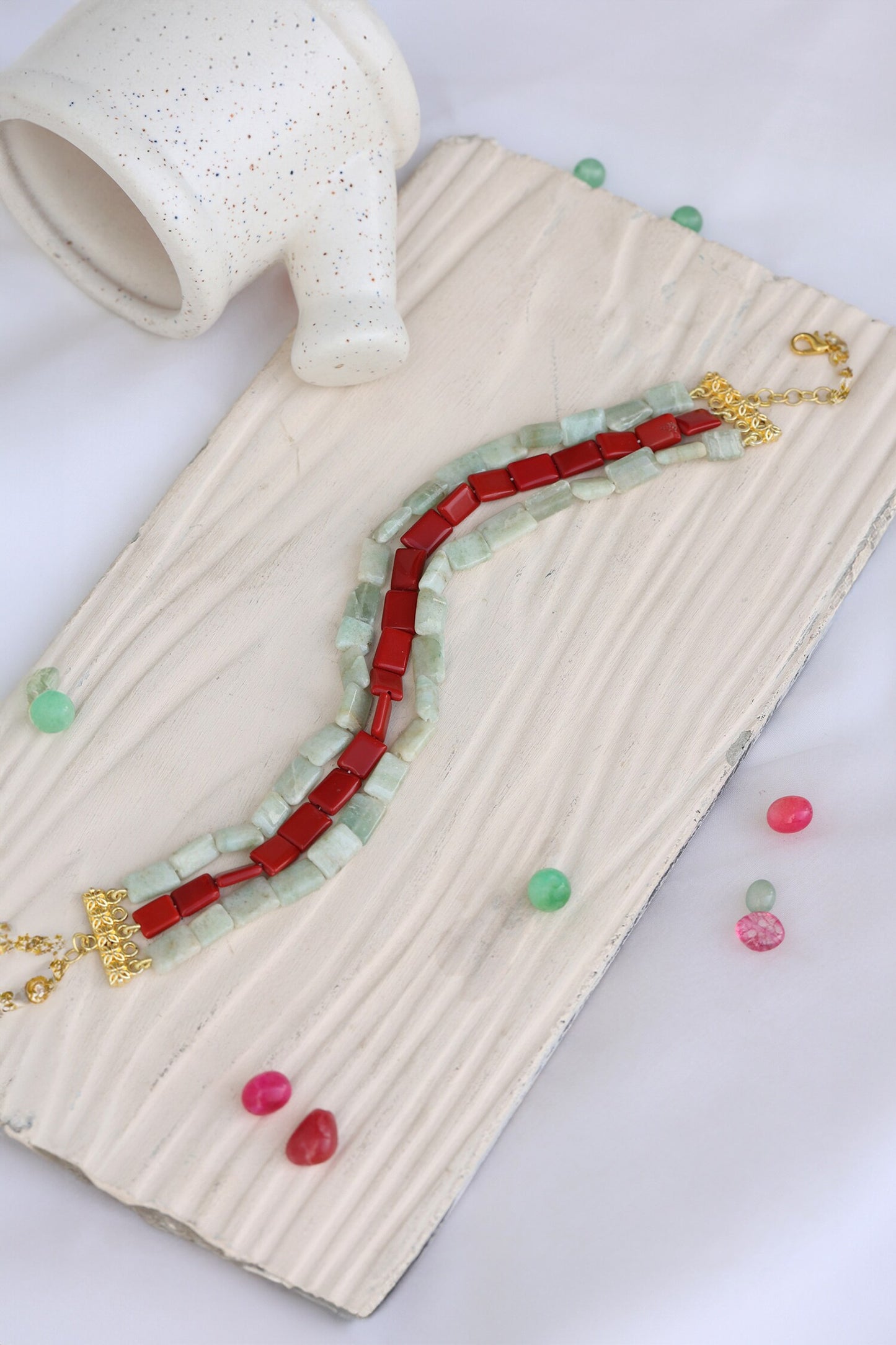 Natural Stone Embellished Choker 