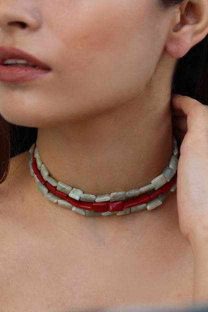 Natural Stone Embellished Choker 