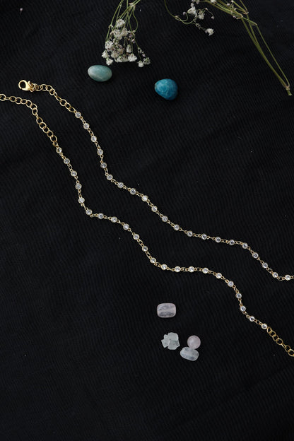 Crystal Embellished Pair of Anklets 