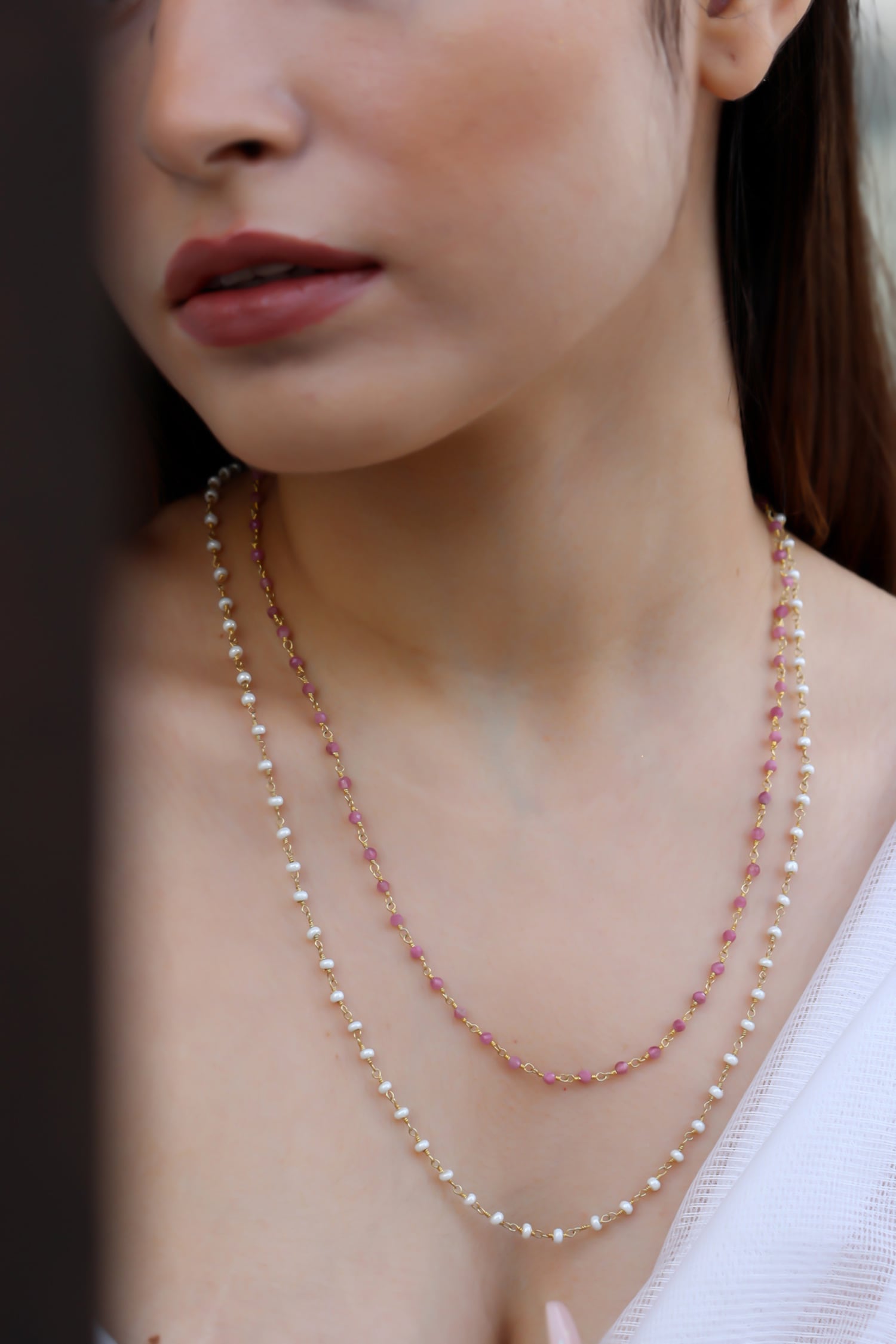 Pearl Embellished Layered Necklace 