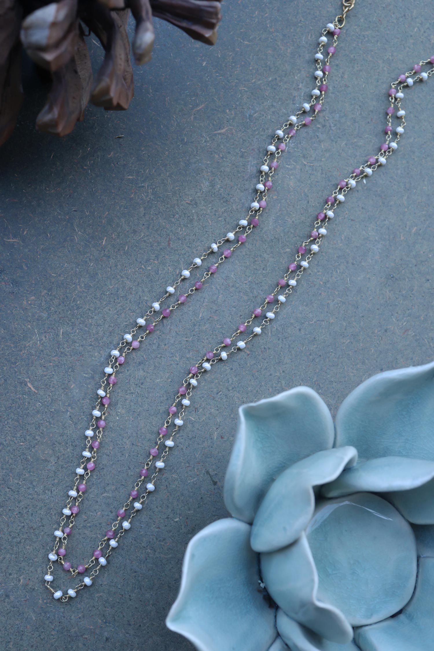 Pearl Embellished Layered Necklace 