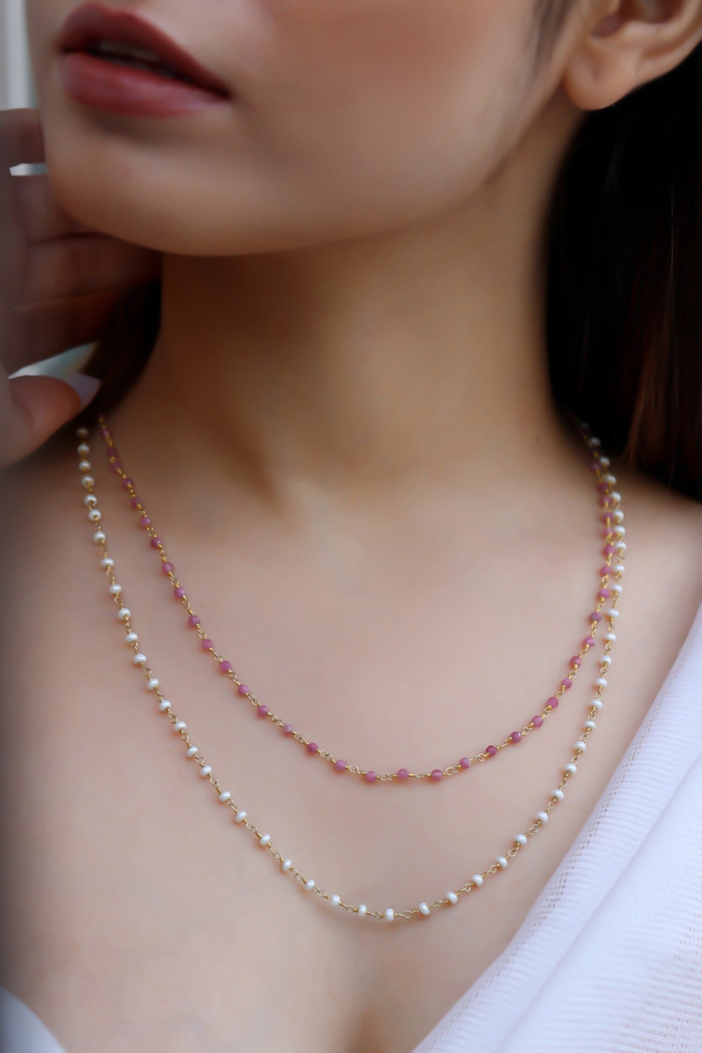 Pearl Embellished Layered Necklace 