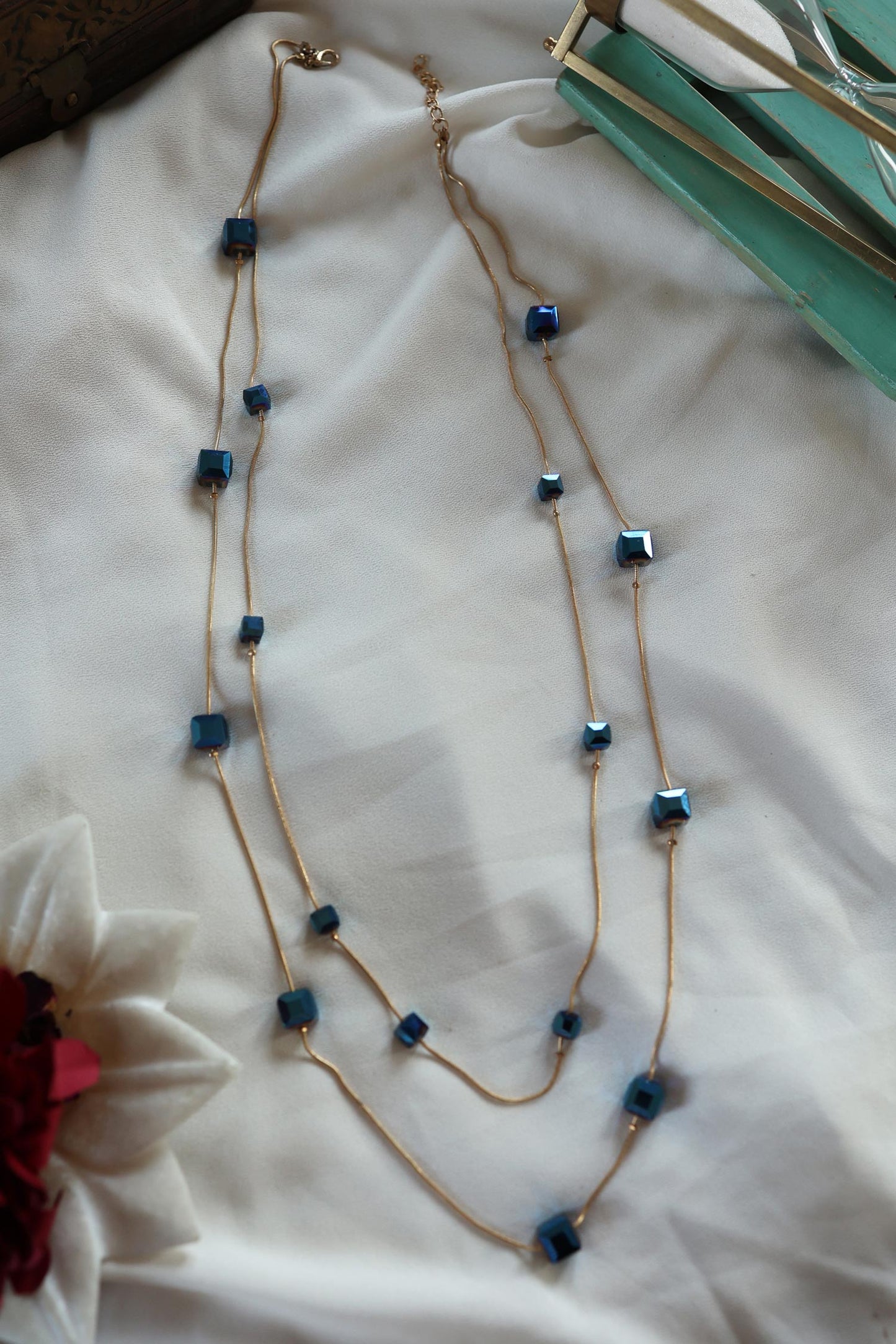 Stone Embellished Layered Long Necklace 