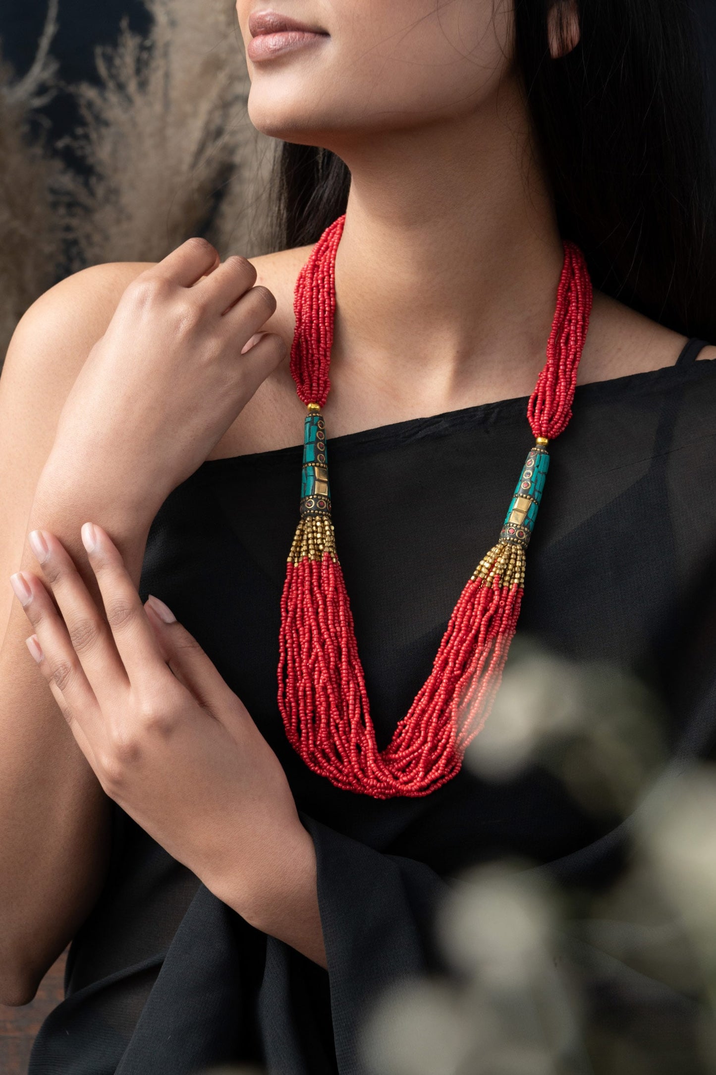 Multi Layered Beaded Bohemian Necklace 