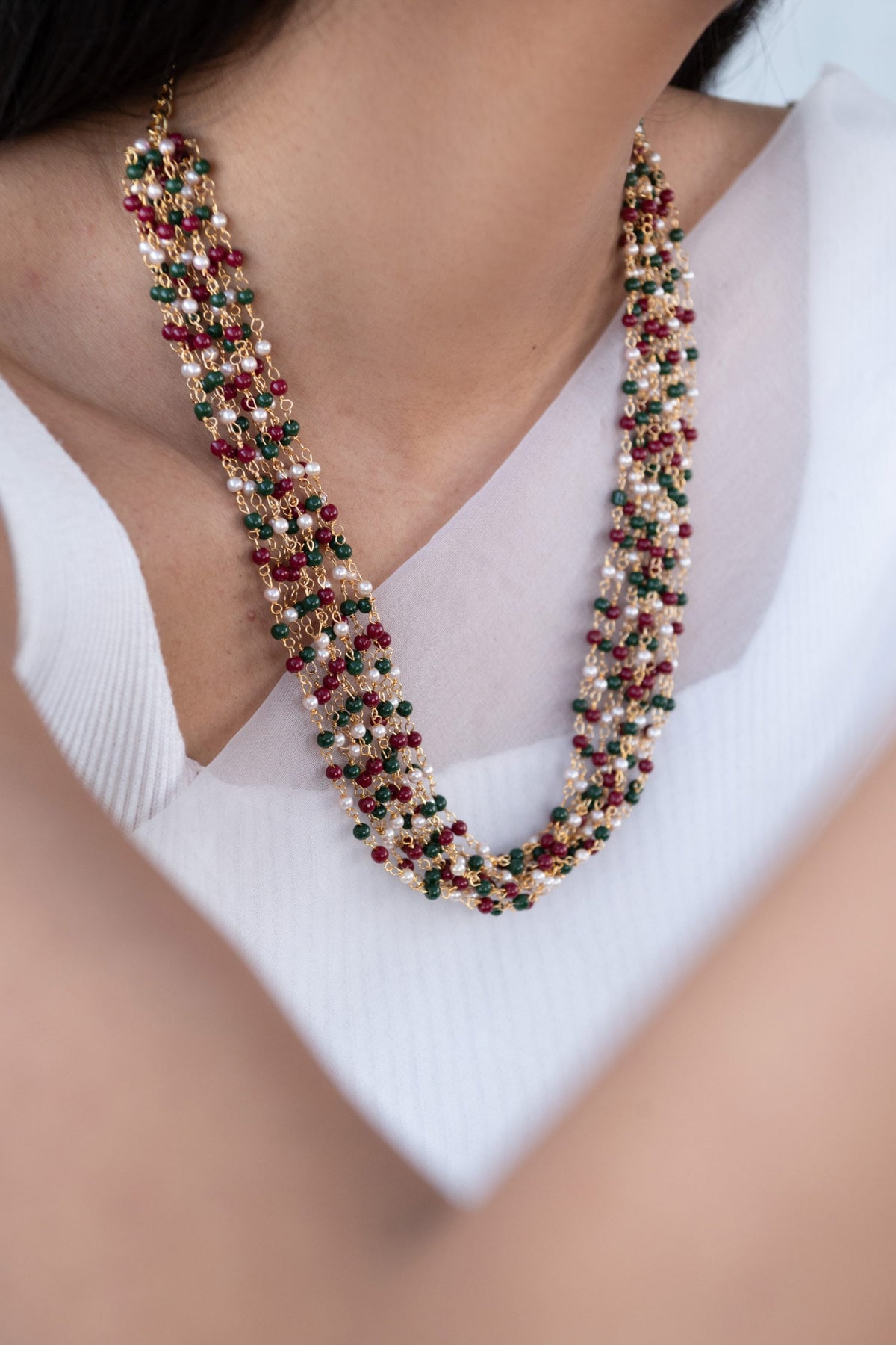 Multi Layered Beaded Necklace 