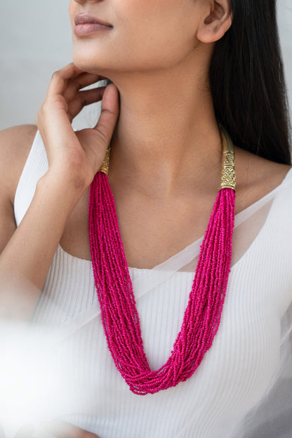 Multi Layered Bead Embellished Necklace 
