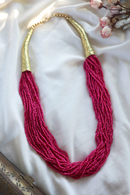 Multi Layered Bead Embellished Necklace 