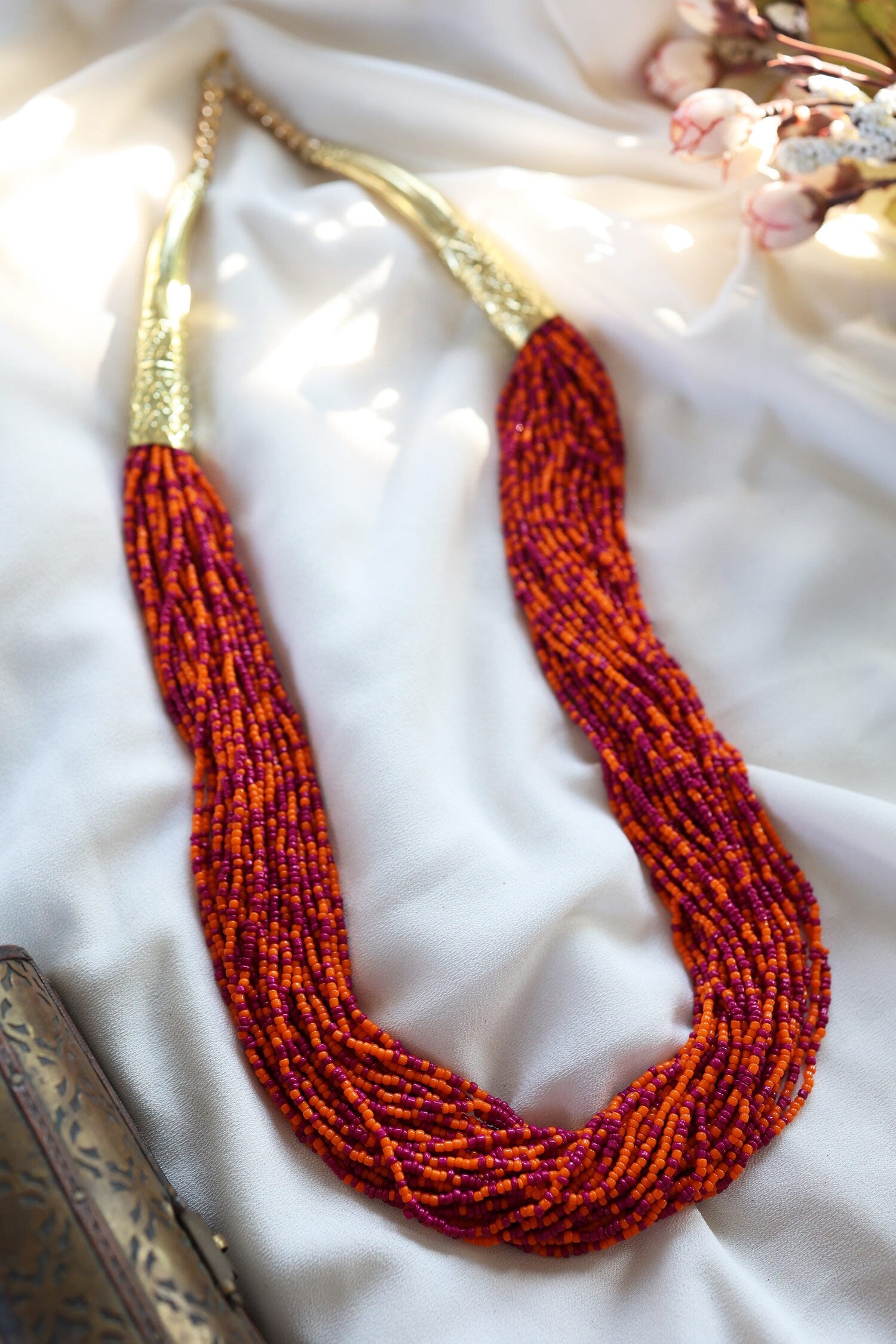 Multi Layered Long Beaded Necklace 