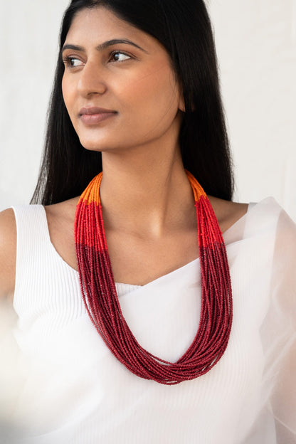 Ombre Beads Embellished Necklace 