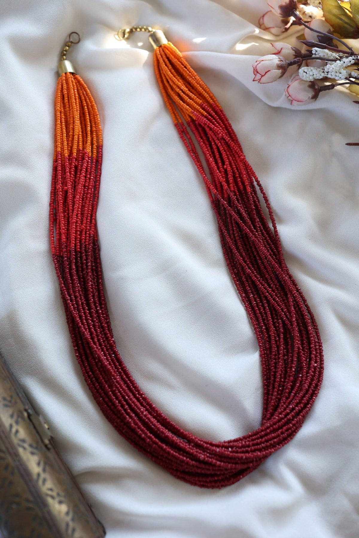 Ombre Beads Embellished Necklace 