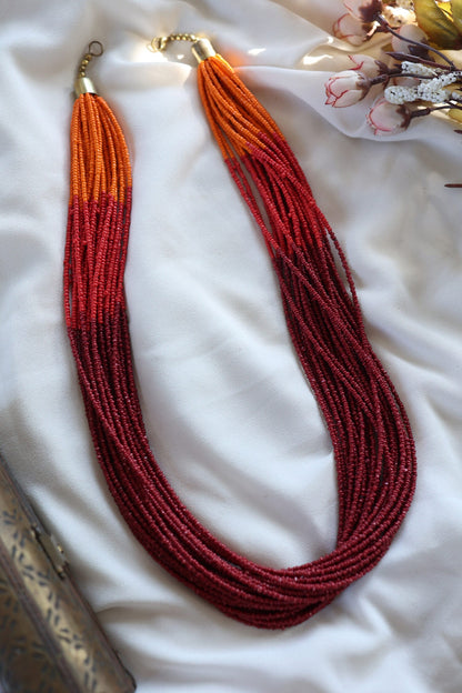 Ombre Beads Embellished Necklace 