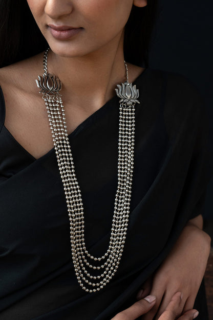 Metallic Beaded Bohemian Necklace 