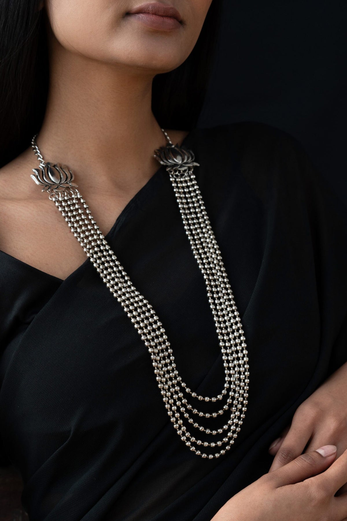 Metallic Beaded Bohemian Necklace 