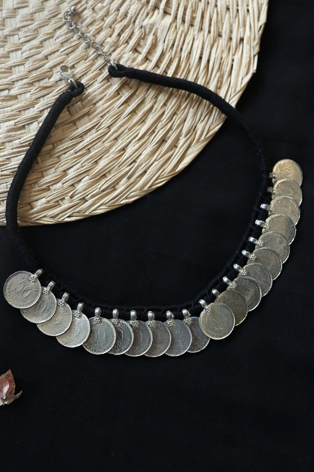 Patina Coin Embellished Choker 