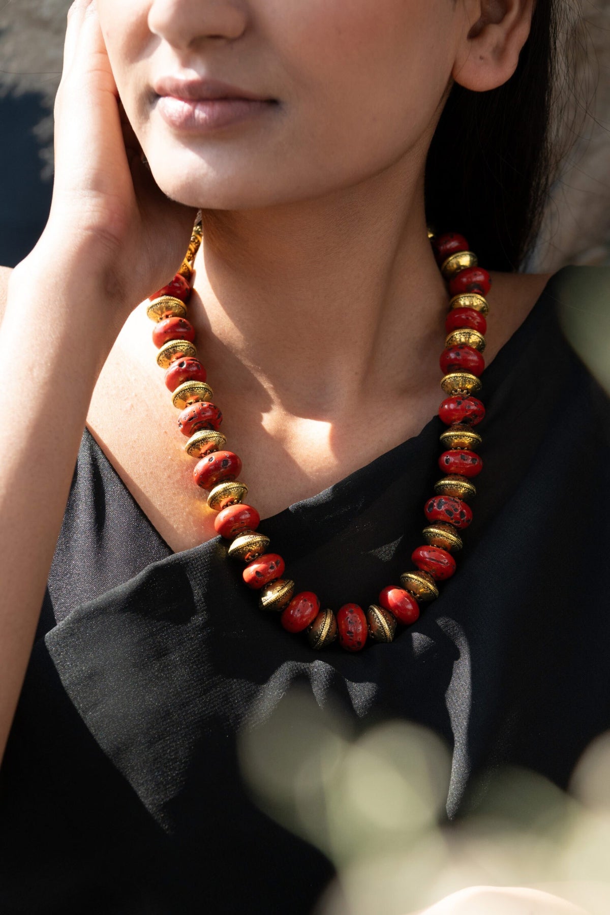 Bohemian Contrast Beaded Necklace 