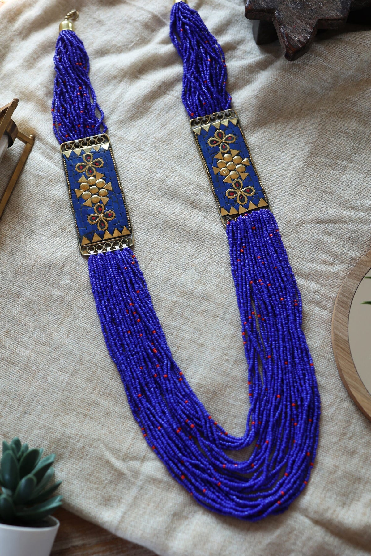 Layered Beads Embellished Necklace 