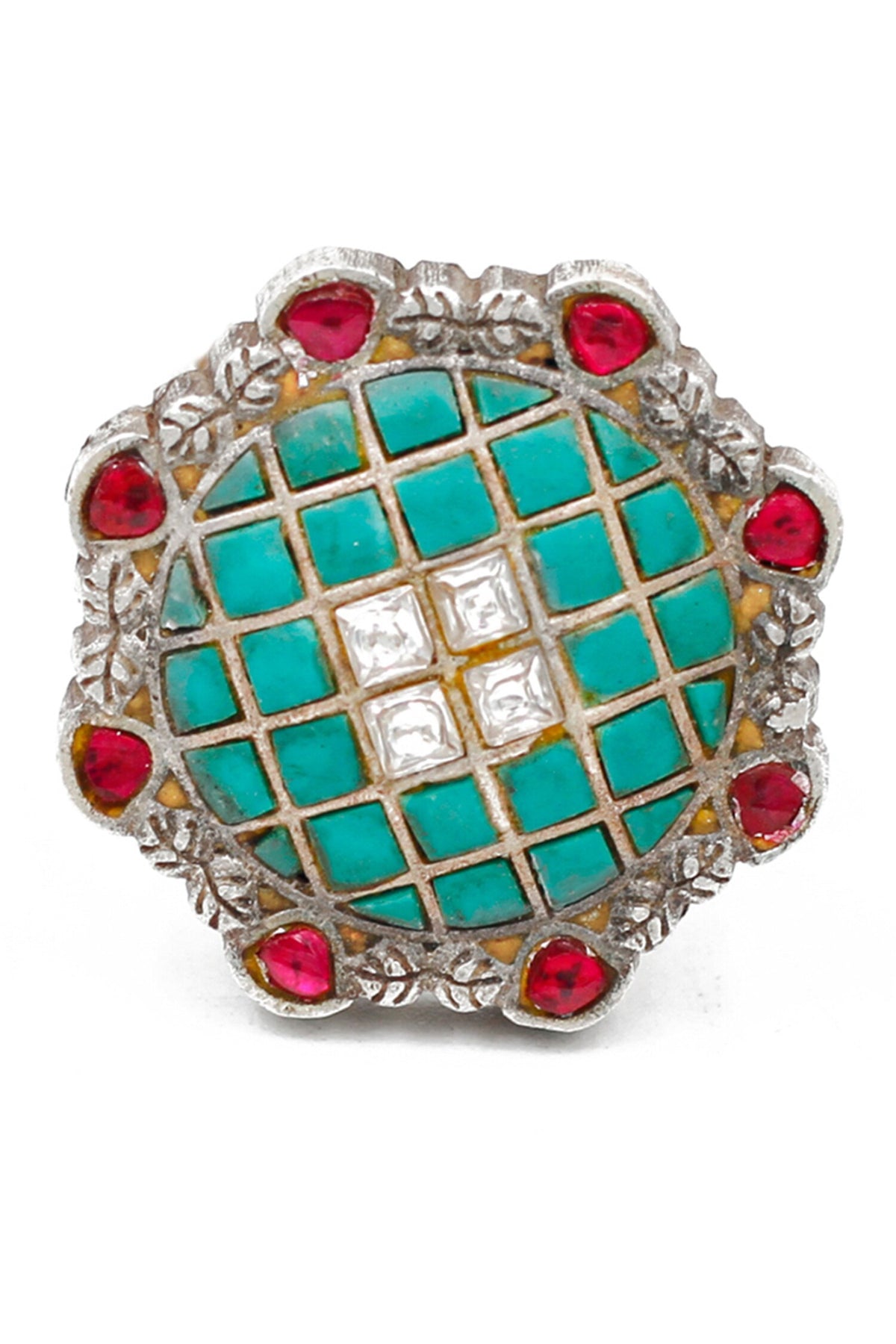 Checkered Carved Ring 