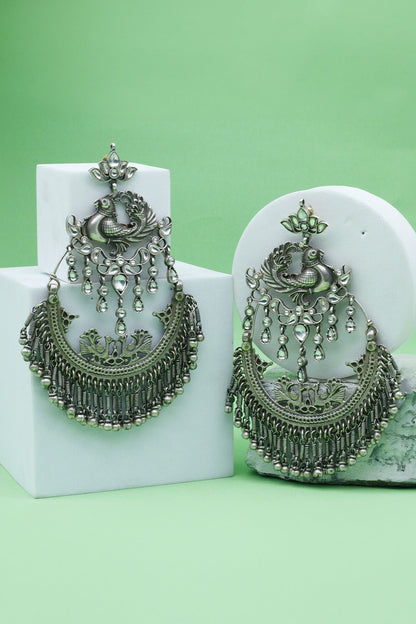 Peacock Carved Cutwork Earrings 