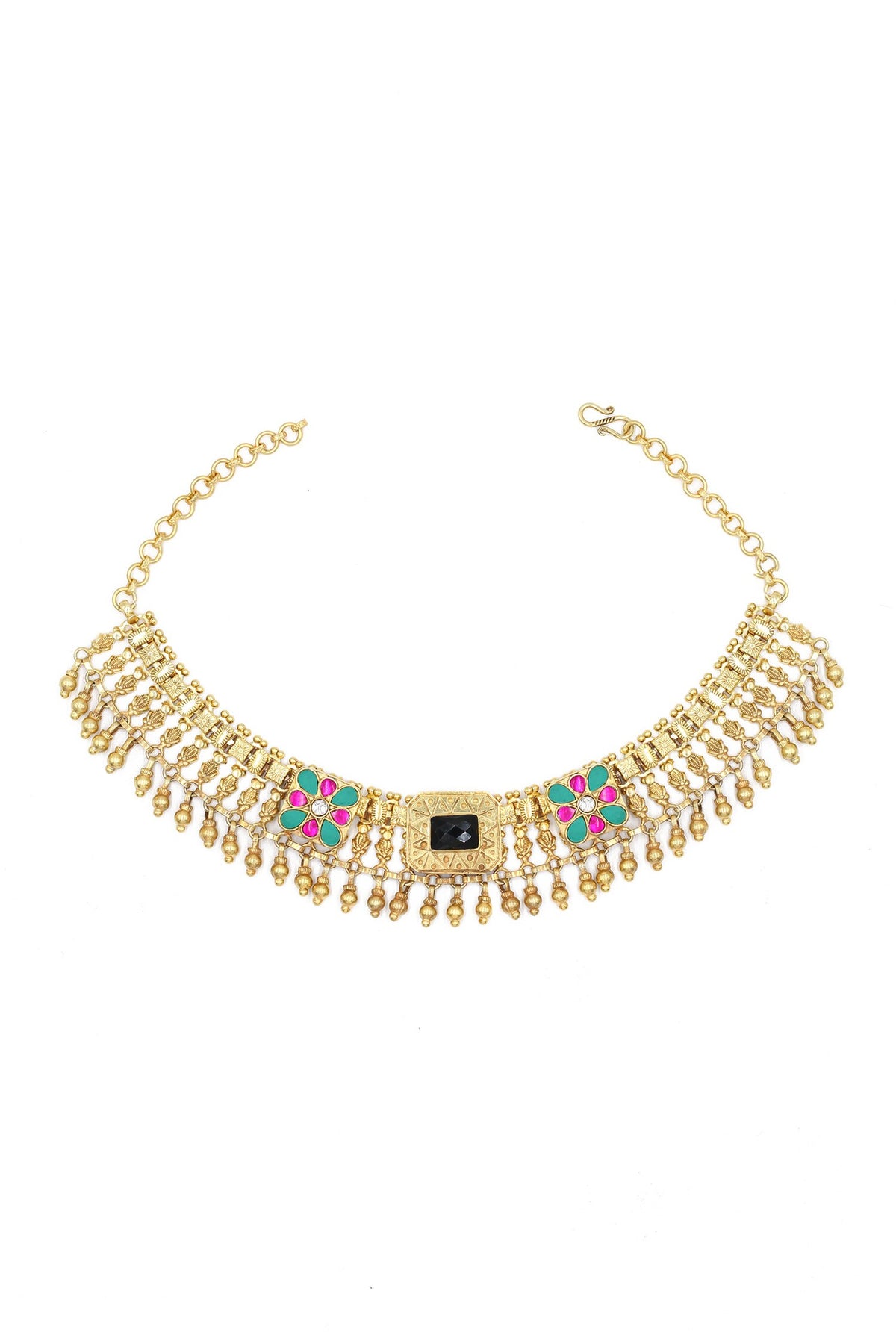 Carved & Geometric Embellished Choker 