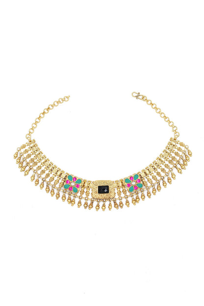Carved & Geometric Embellished Choker 