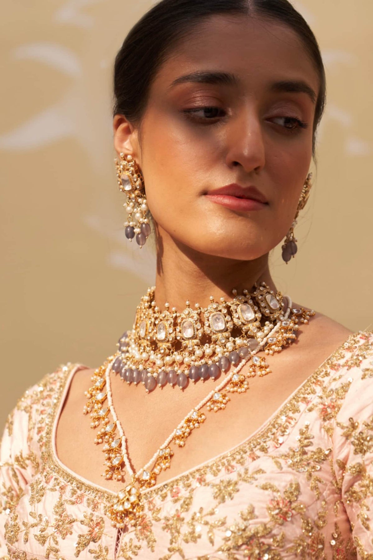 Crystal Polki Embellished Choker Set 