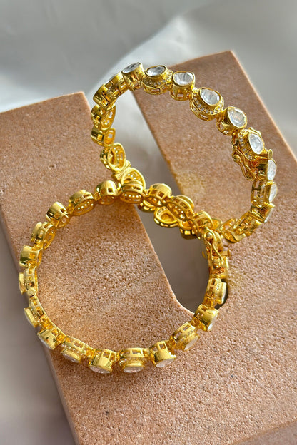 Crystal Polki Embellished Bangle - Single Pc 