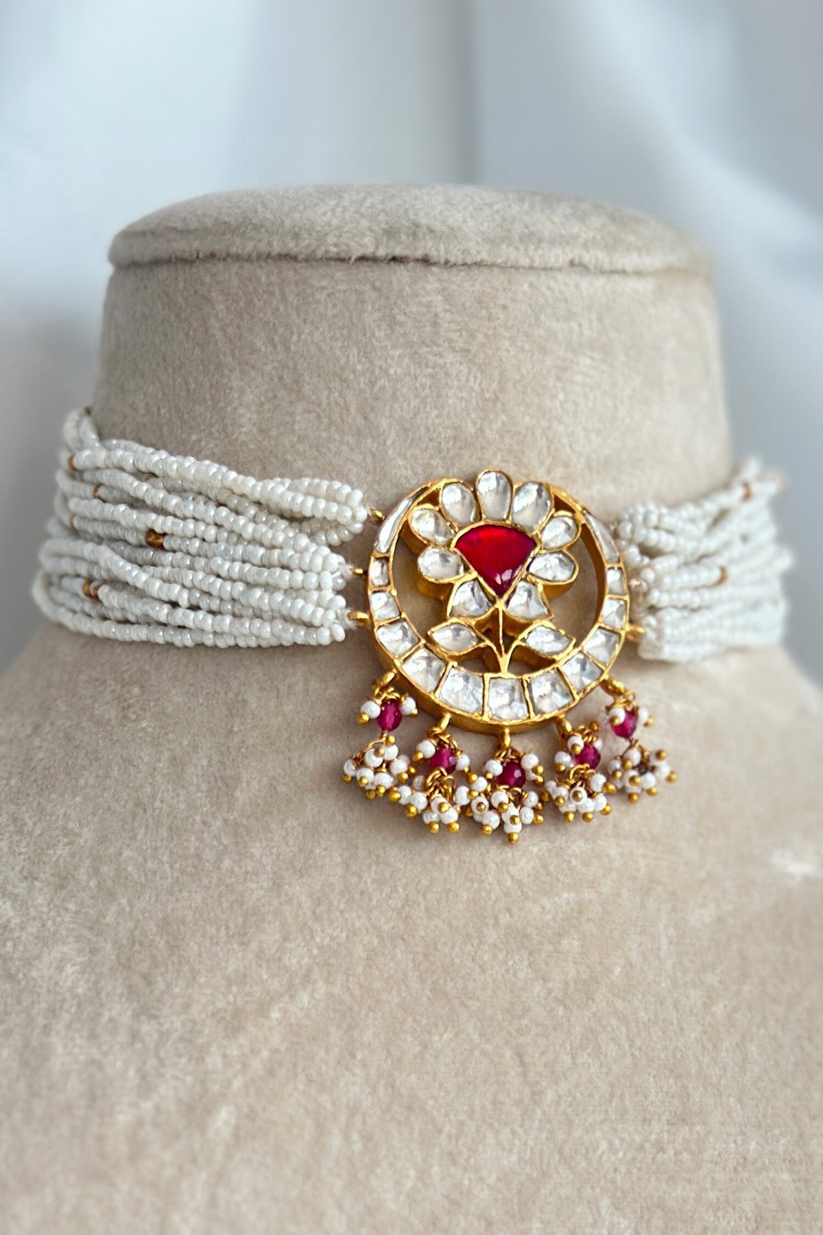 Crystal Polki Chaand Choker 