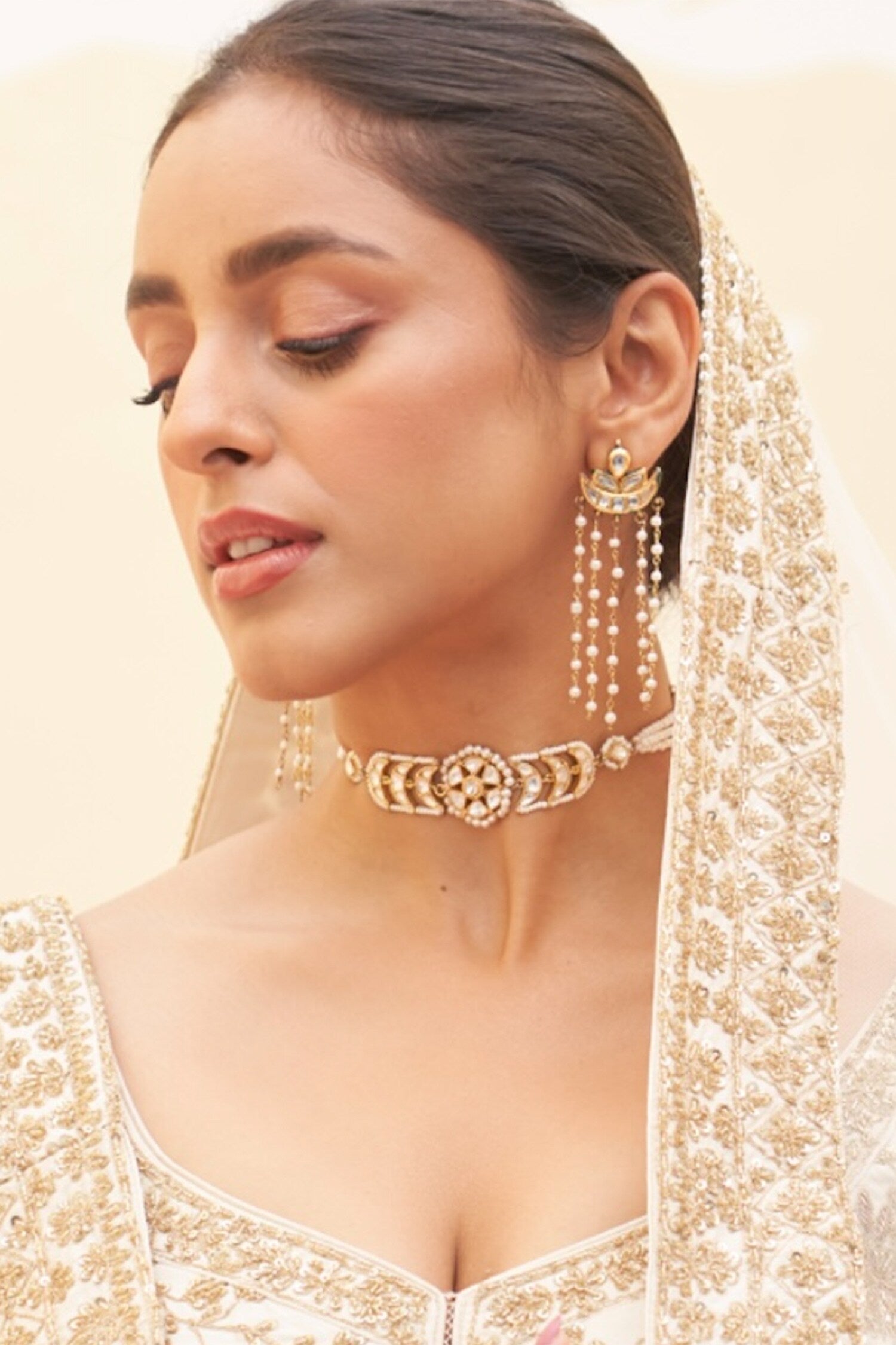 Crystal Polki Chand Choker 